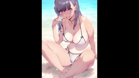 Sensual NIJI bikini babe in stunning anime illustrations - Part 2